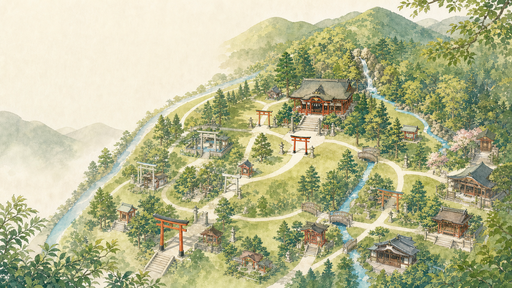 Iyasaka宮の境内マップ